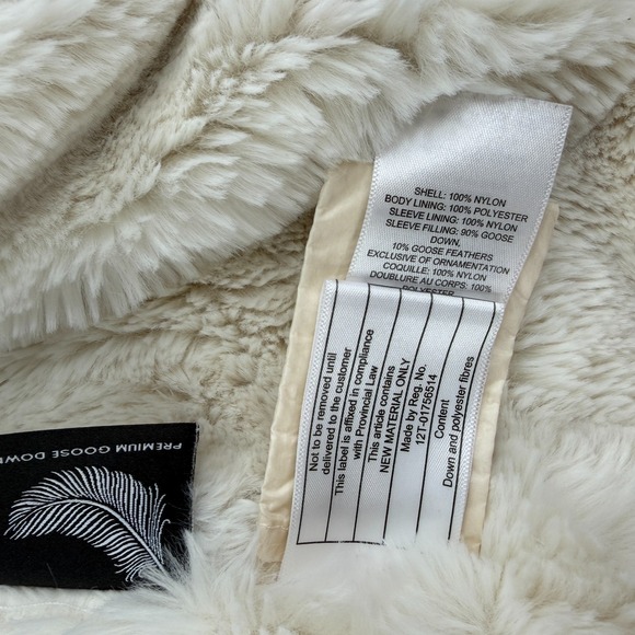 Artizia TNA Jacket Women Small Ivory Goose Down Puffer Fleece Little Fuzzy Puff - Picture 9 of 16